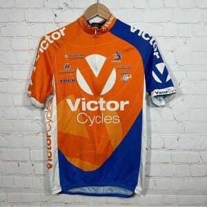 Cannibal Australia Cycling Jersey Mens Large Orange 3/4 Zip Lightweight Pockets